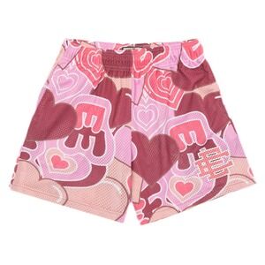 Eric Emanuel Shorts EE Basic Basketball Mesh Pink Heart Valentine Men's‎ M/S